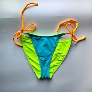 Vibrant  Reversible Bikini Bottom with Tie Sides